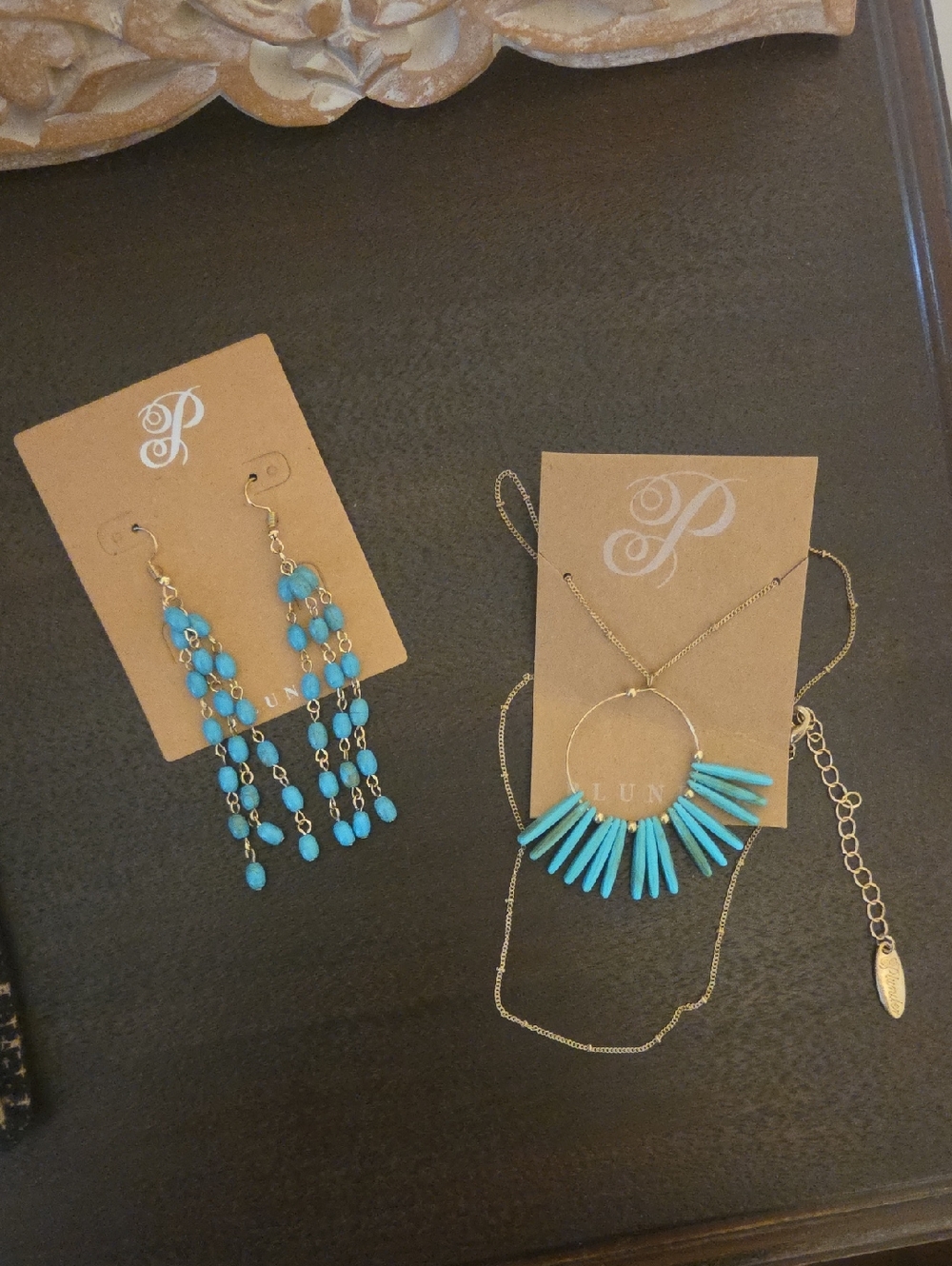 Boho Turquoise Necklace And Earring Set